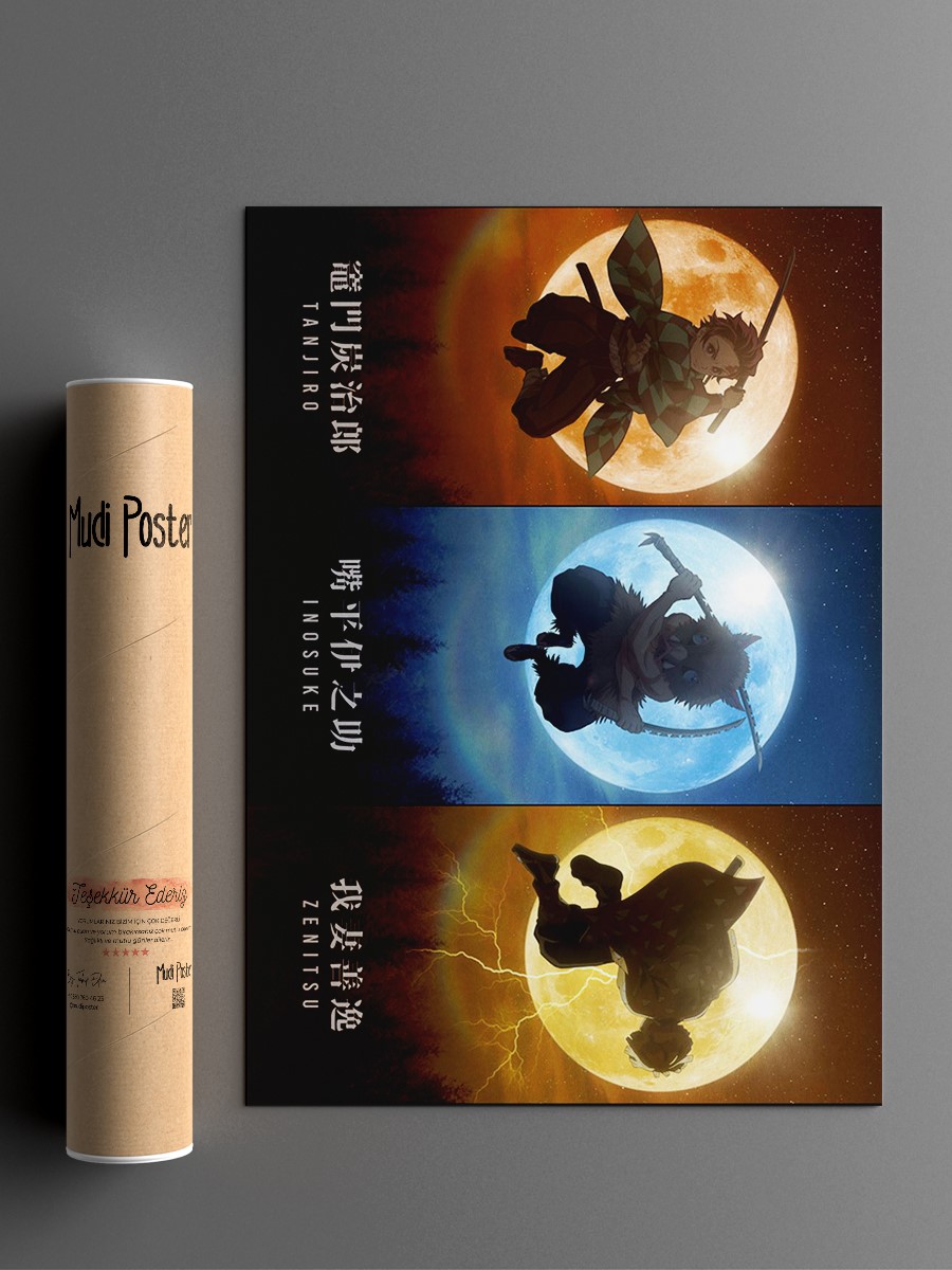 Demon Slayer Anime Poster Çerçevesiz Yüksek Kalite Anime Duvar Poster
