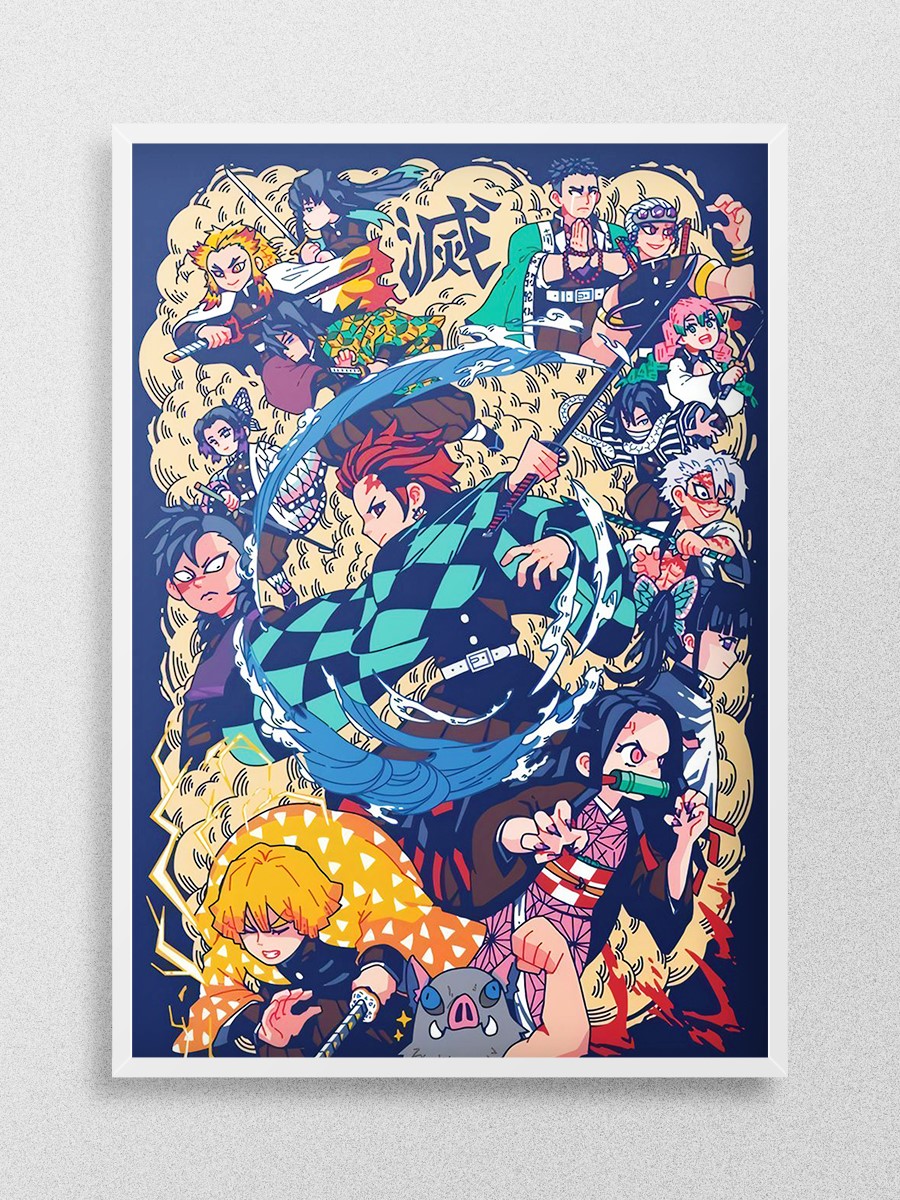 Demon slayer Anime Poster Çerçevesiz Yüksek Kalite Anime Duvar Poster