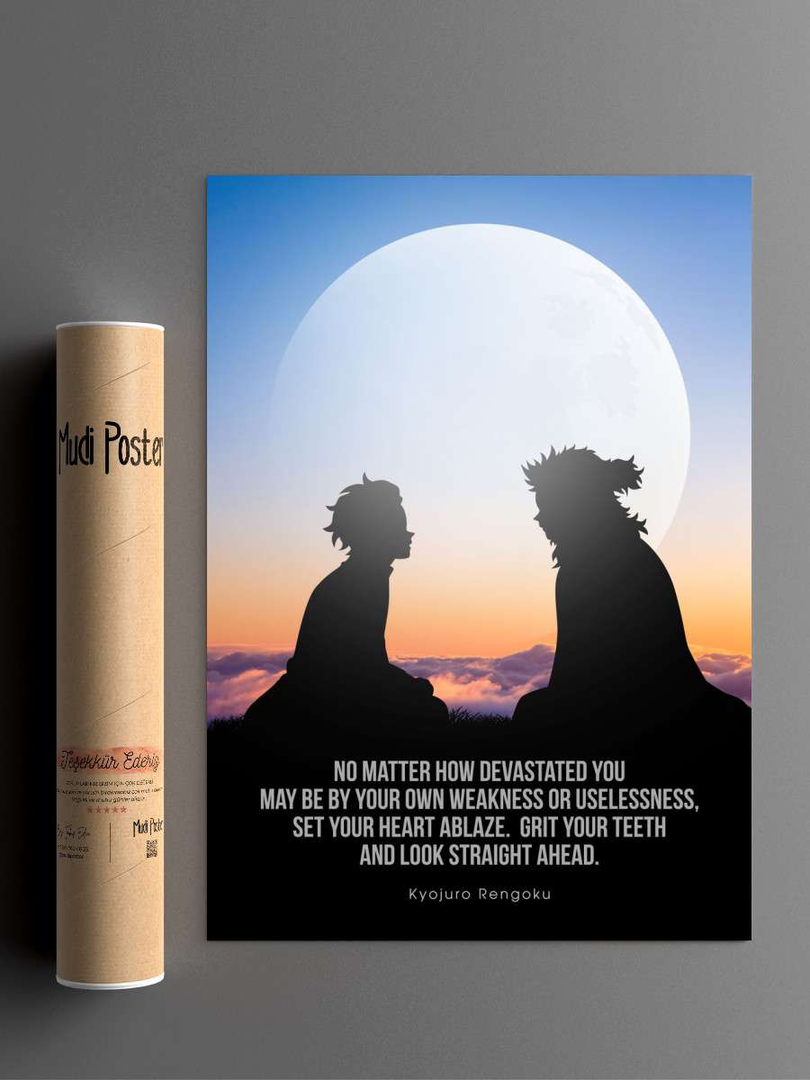 Demon Slayer Quote Anime Poster Çerçevesiz Yüksek Kalite Anime Duvar Poster