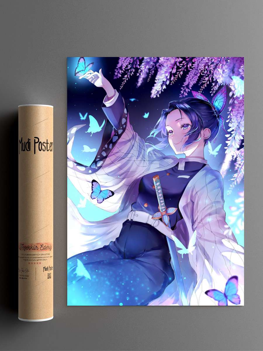 Demon Slayer Shinobu Kocho Anime Poster Çerçevesiz Yüksek Kalite Anime Duvar Poster