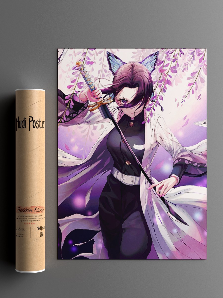 Demon Slayer Shinobu Anime Poster Çerçevesiz Yüksek Kalite Anime Duvar Poster