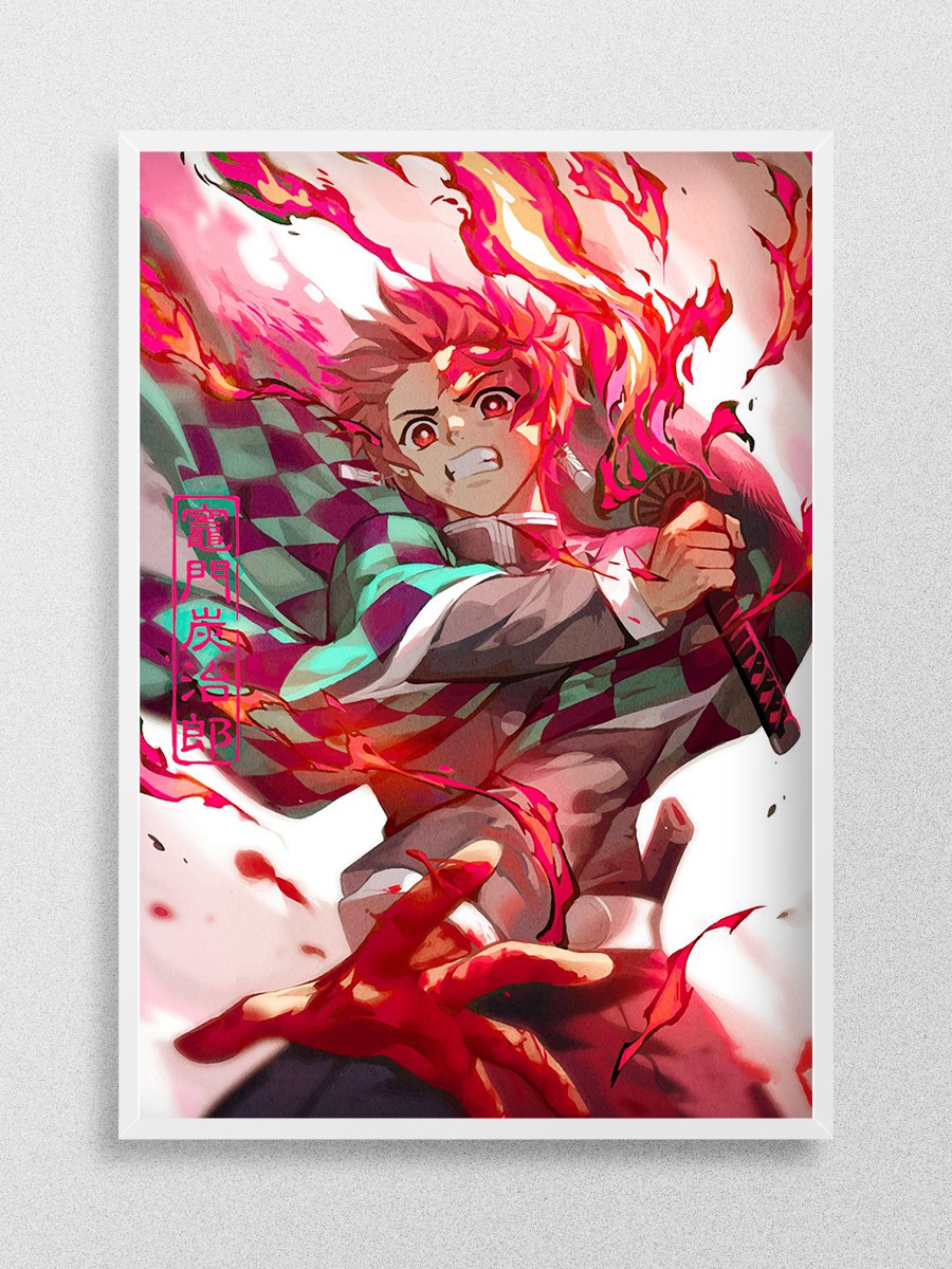 Demon Slayer Tanjiro Anime Poster Çerçevesiz Yüksek Kalite Anime Duvar Poster