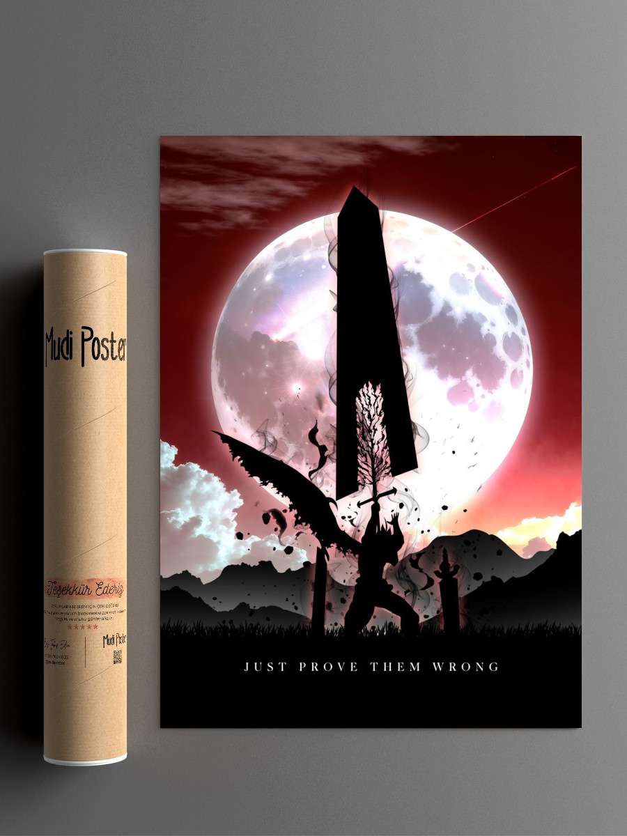 Demon Sword Anime Poster Çerçevesiz Yüksek Kalite Anime Duvar Poster