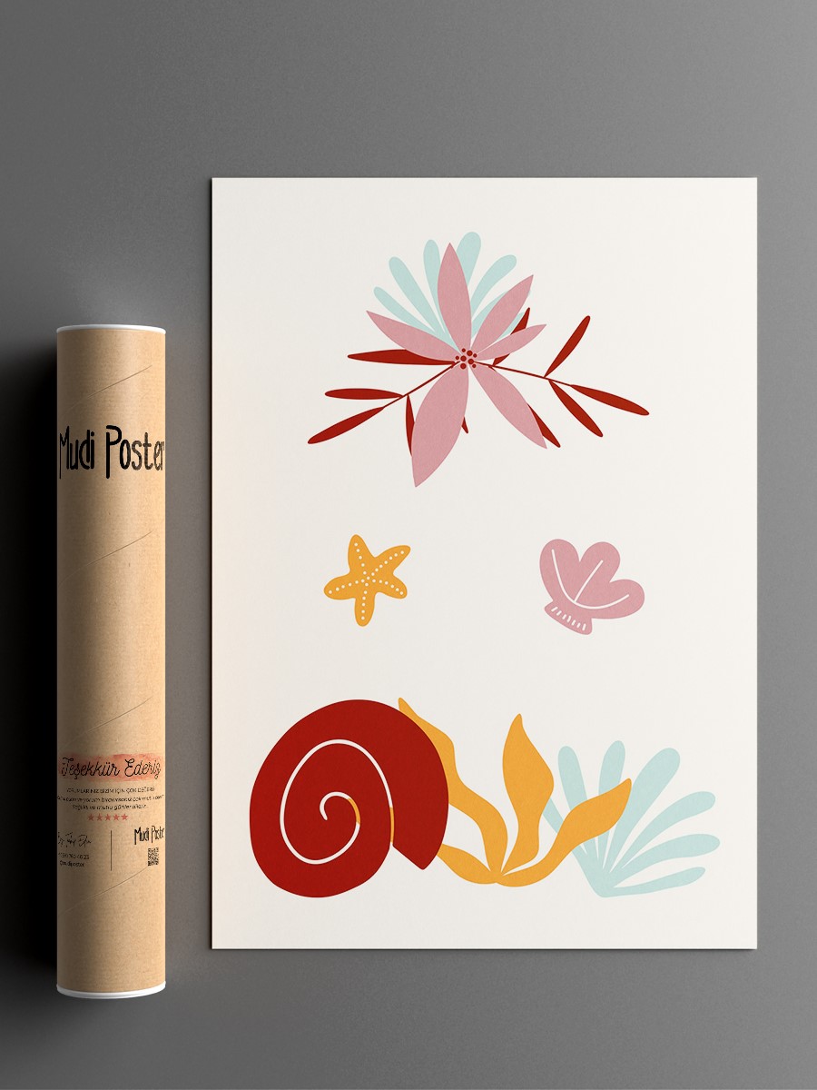 Deniz Kızı Çocuk Odası Duvar Poster, Bebek Odası, Dekoratif Poster Çerçevesiz