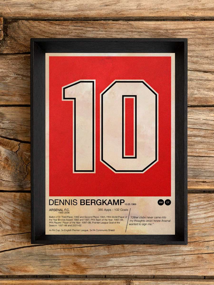 Dennis Bergkamp Futbol Poster Çerçevesiz Yüksek Kalite Futbolcu Duvar Poster