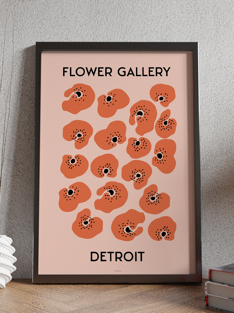 Detroit Soyut Çiçek Modern Poster Çerçevesiz Duvar Tablosu Sanatsal Poster - En İyi Fiyatlarla