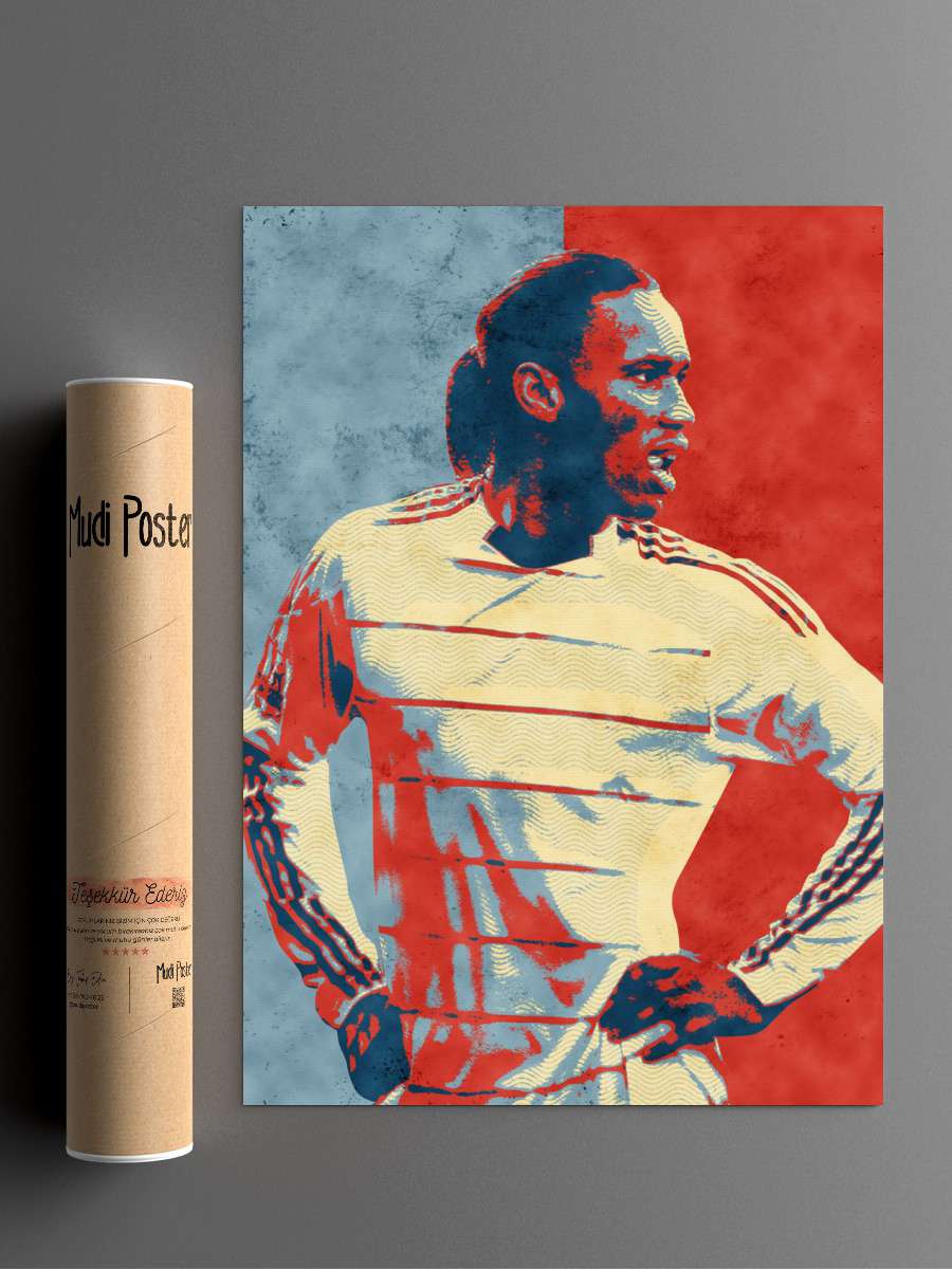 Didier Drogba Futbol Poster Çerçevesiz Yüksek Kalite Futbolcu Duvar Poster