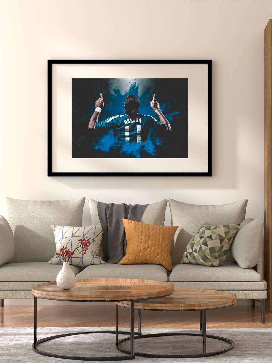 Didier Drogba Futbol Poster Çerçevesiz Yüksek Kalite Futbolcu Duvar Poster