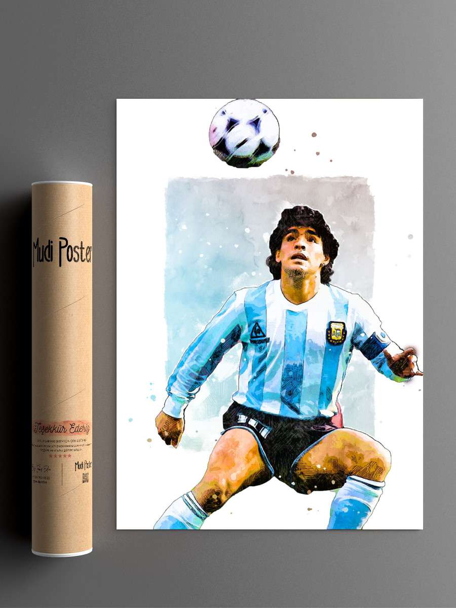 Diego Maradona Futbol Poster Çerçevesiz Yüksek Kalite Futbolcu Duvar Poster
