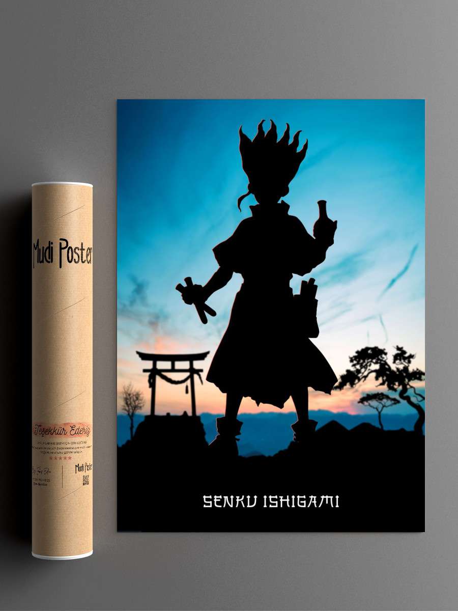Dr Stone Senku Anime Poster Çerçevesiz Yüksek Kalite Anime Duvar Poster