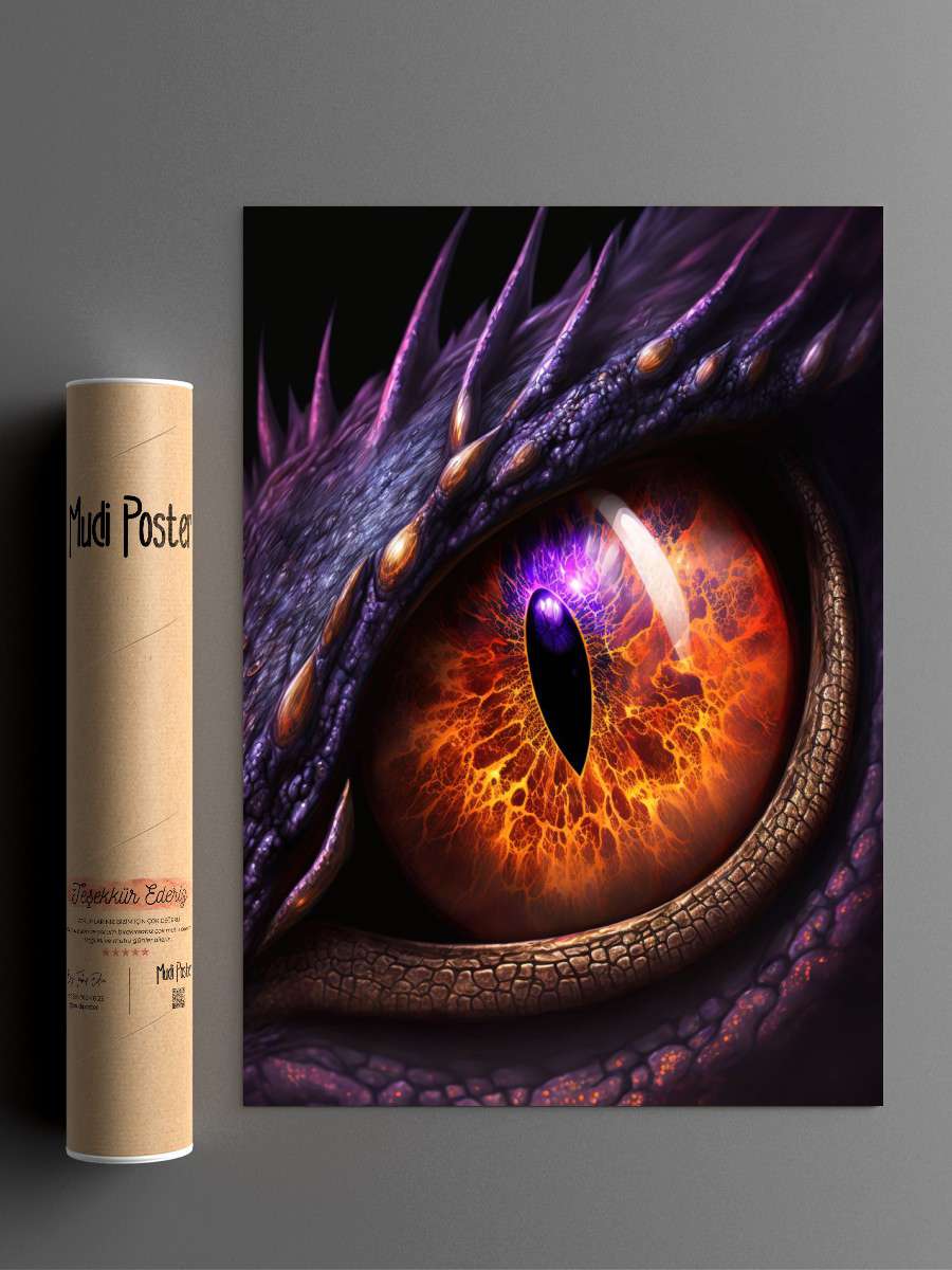 Dragon Eyes Anime Poster Çerçevesiz Yüksek Kalite Anime Duvar Poster