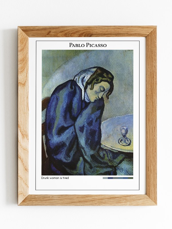 Pablo Picasso Drunk woman is tired Poster