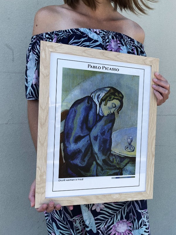 Pablo Picasso Drunk woman is tired Poster