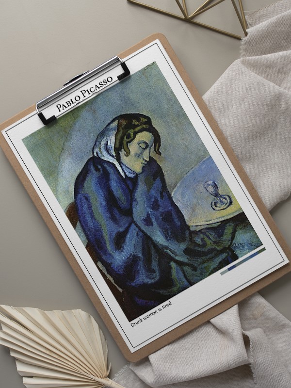 Pablo Picasso Drunk woman is tired Poster