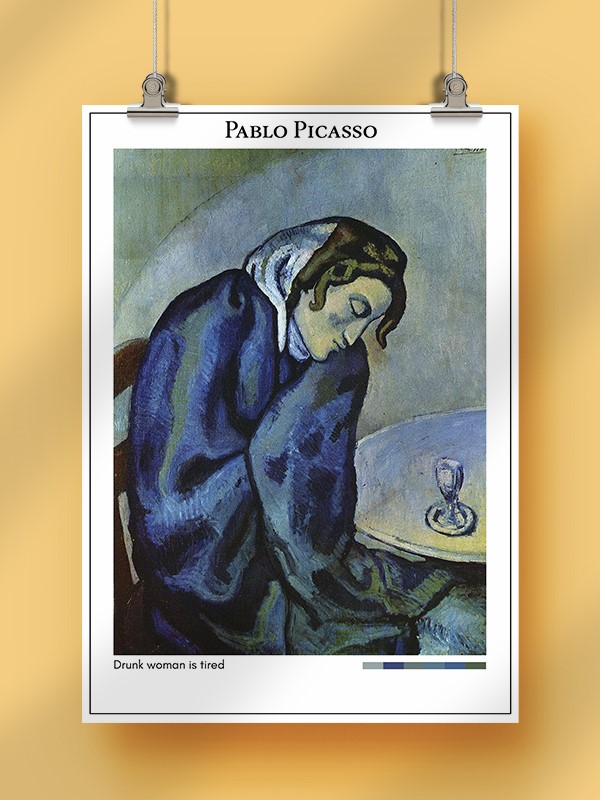 Pablo Picasso Drunk woman is tired Poster