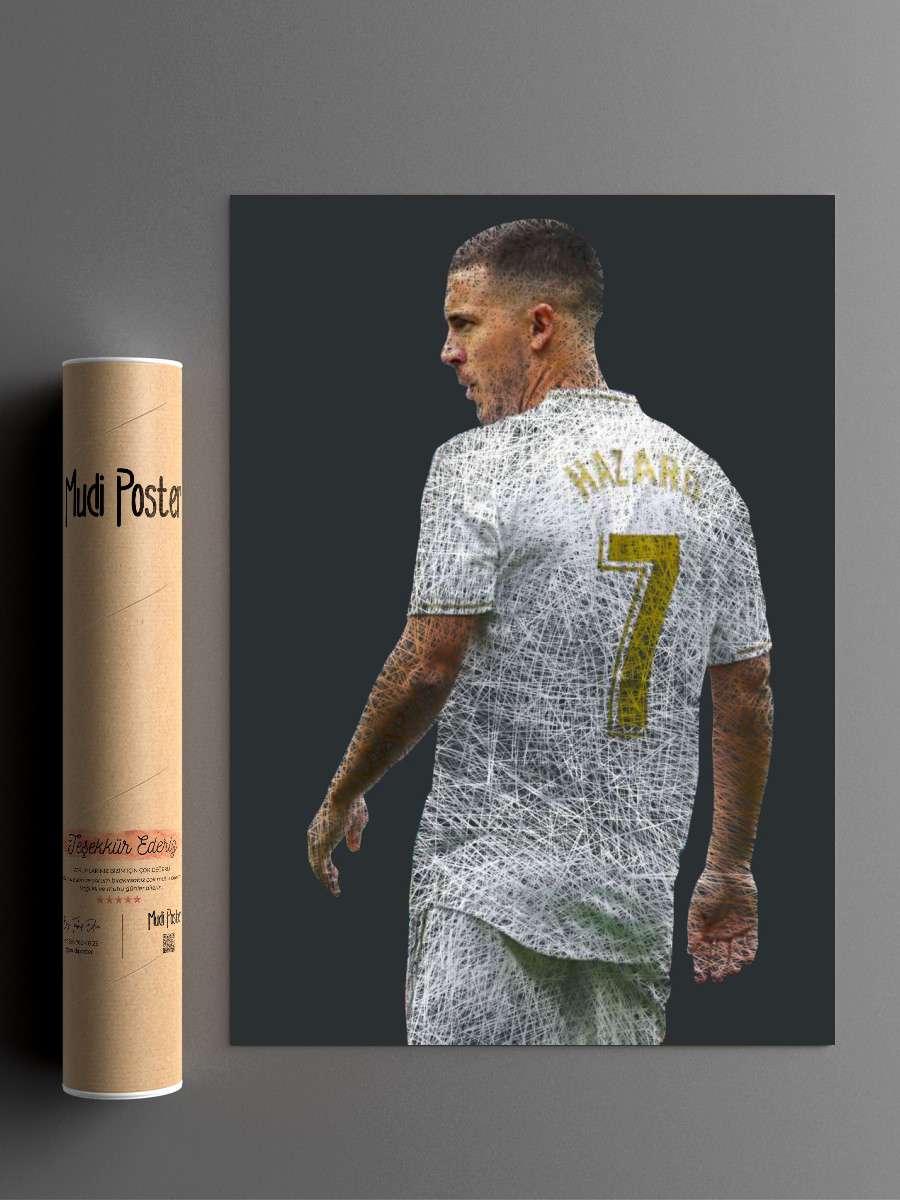 Eden Hazard Futbol Poster Çerçevesiz Yüksek Kalite Futbolcu Duvar Poster