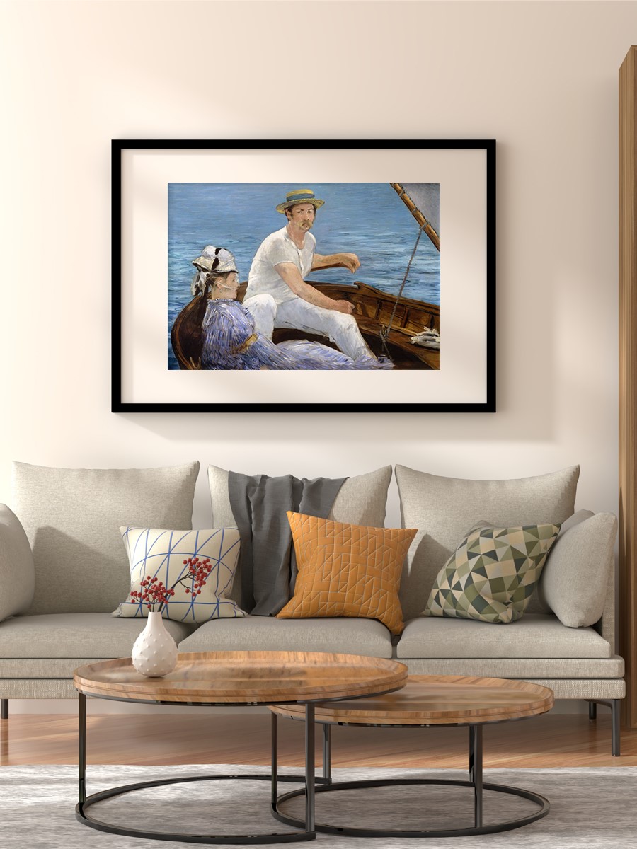 Edouard Manet Boating Tablo Sanatsal Ünlü Ressam Poster Çerçevesiz Yüksek Kalite Poster