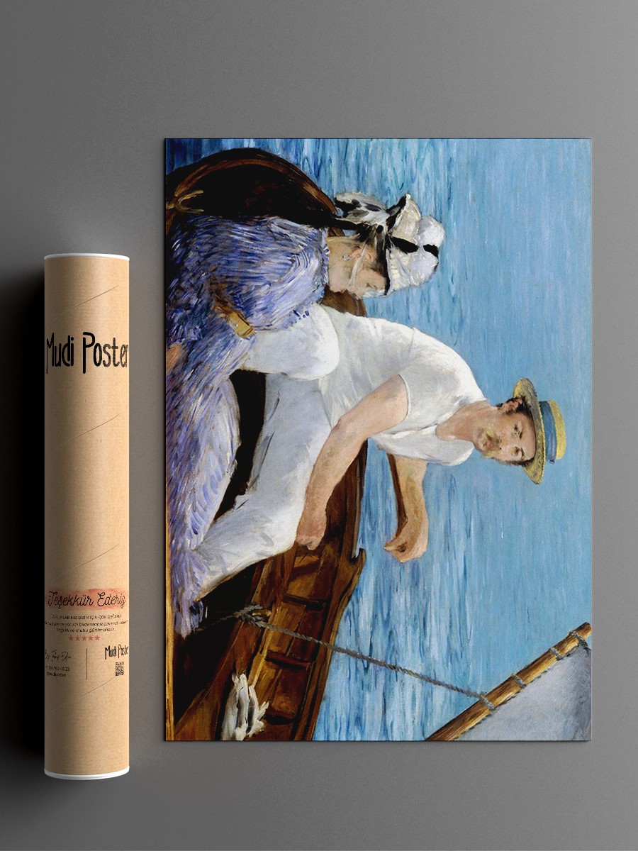 Edouard Manet Boating Tablo Sanatsal Ünlü Ressam Poster Çerçevesiz Yüksek Kalite Poster