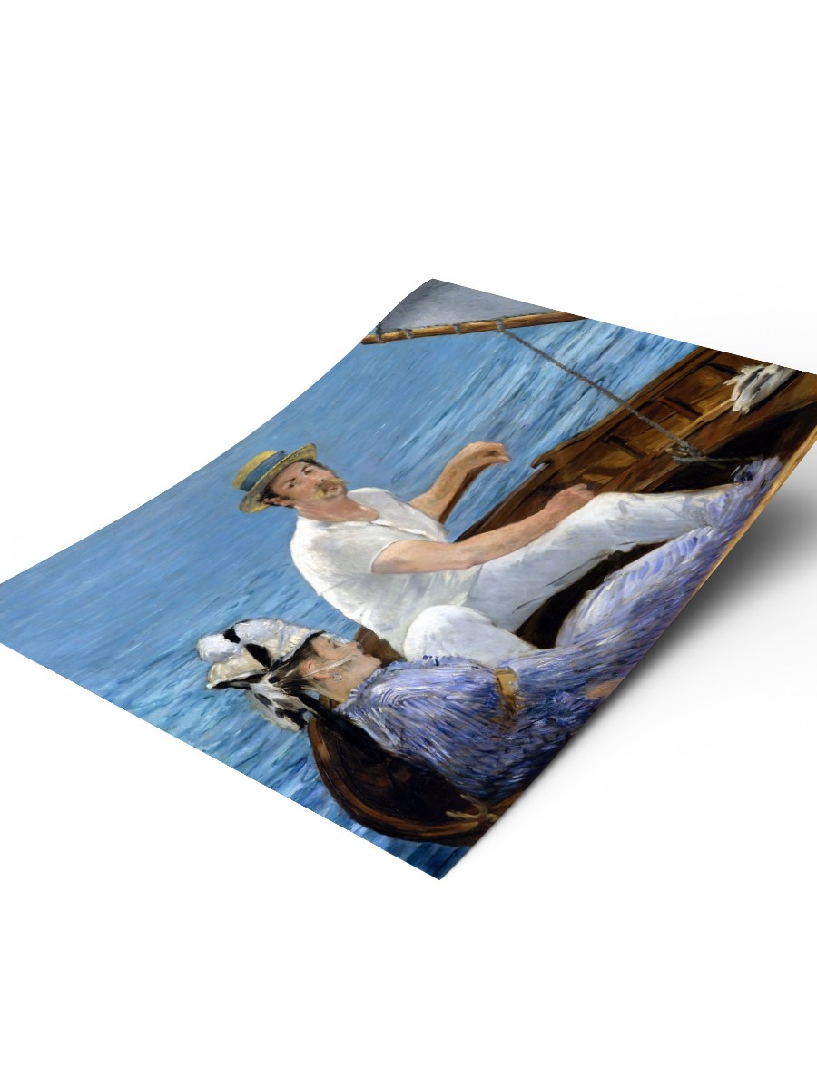 Edouard Manet Boating Tablo Sanatsal Ünlü Ressam Poster Çerçevesiz Yüksek Kalite Poster