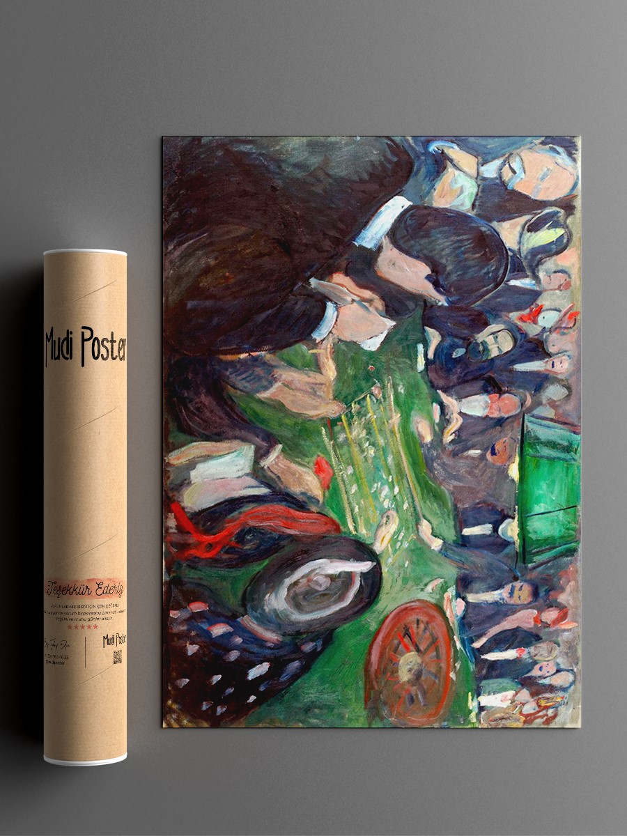 Edvard Munch Roulette  Tablo Sanatsal Ünlü Ressam Poster Çerçevesiz Yüksek Kalite Poster