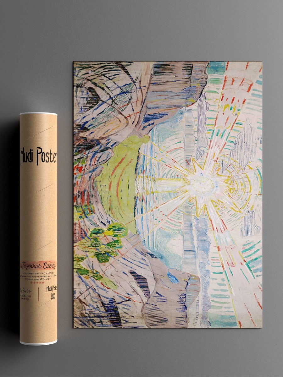 Edvard Munch The Sun Tablo Sanatsal Ünlü Ressam Poster Çerçevesiz Yüksek Kalite Poster