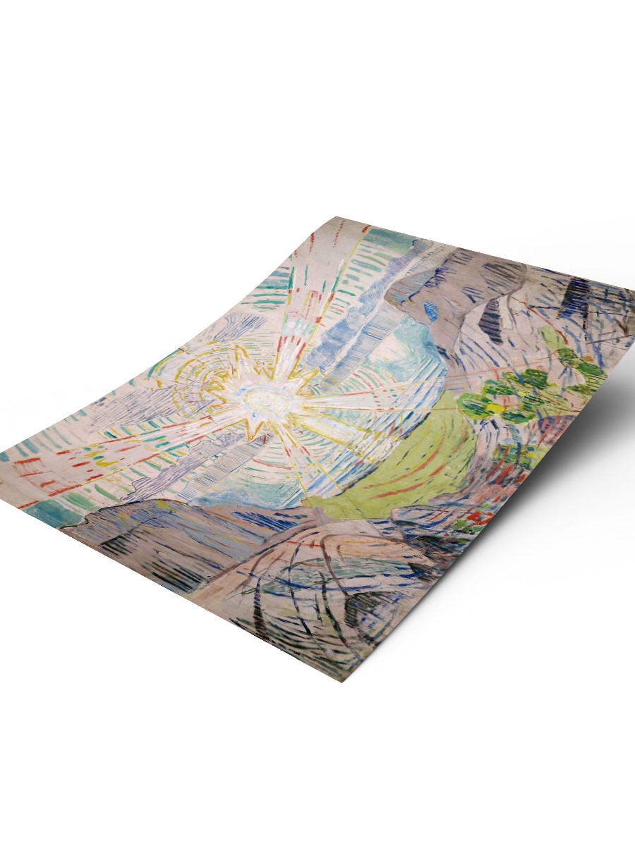 Edvard Munch The Sun Tablo Sanatsal Ünlü Ressam Poster Çerçevesiz Yüksek Kalite Poster