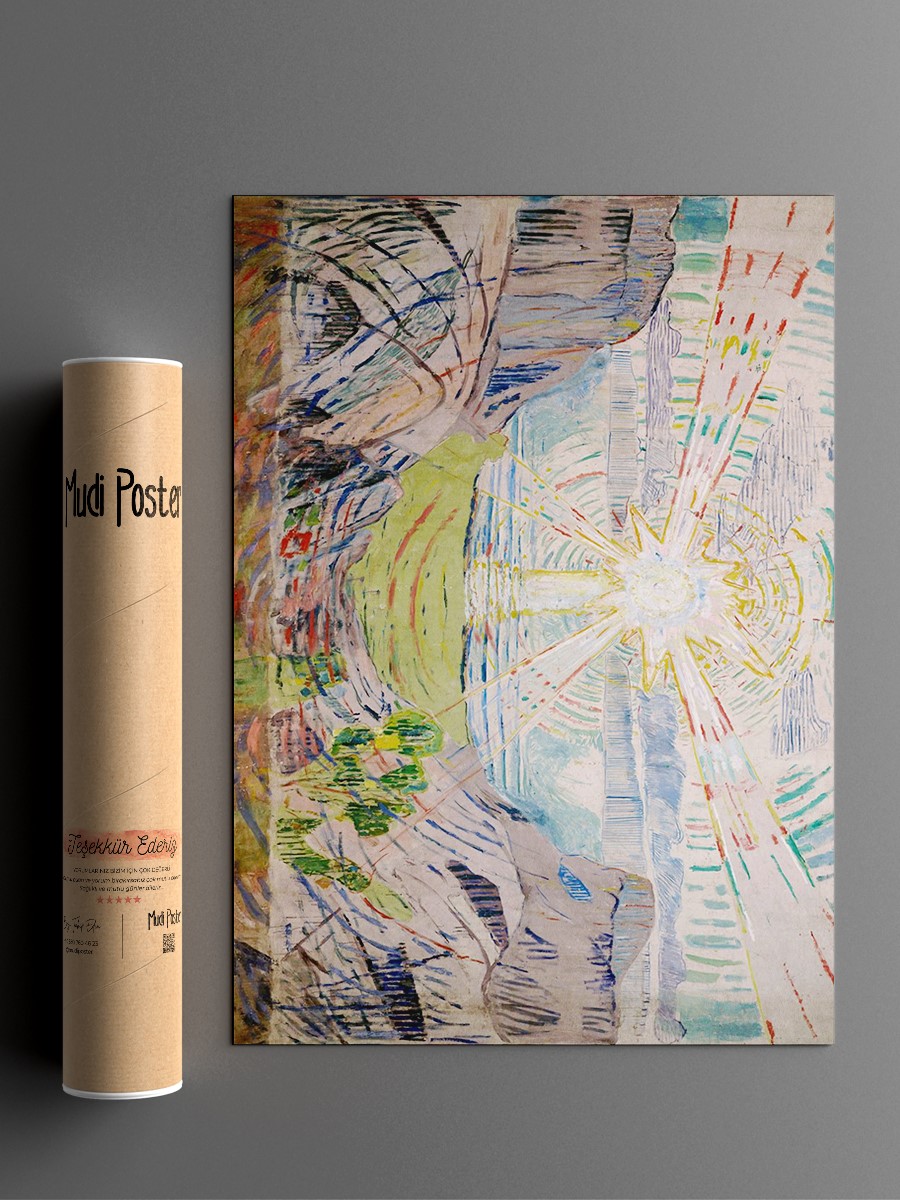 Edvard Munch The Sun Tablo Sanatsal Ünlü Ressam Poster Çerçevesiz Yüksek Kalite Poster
