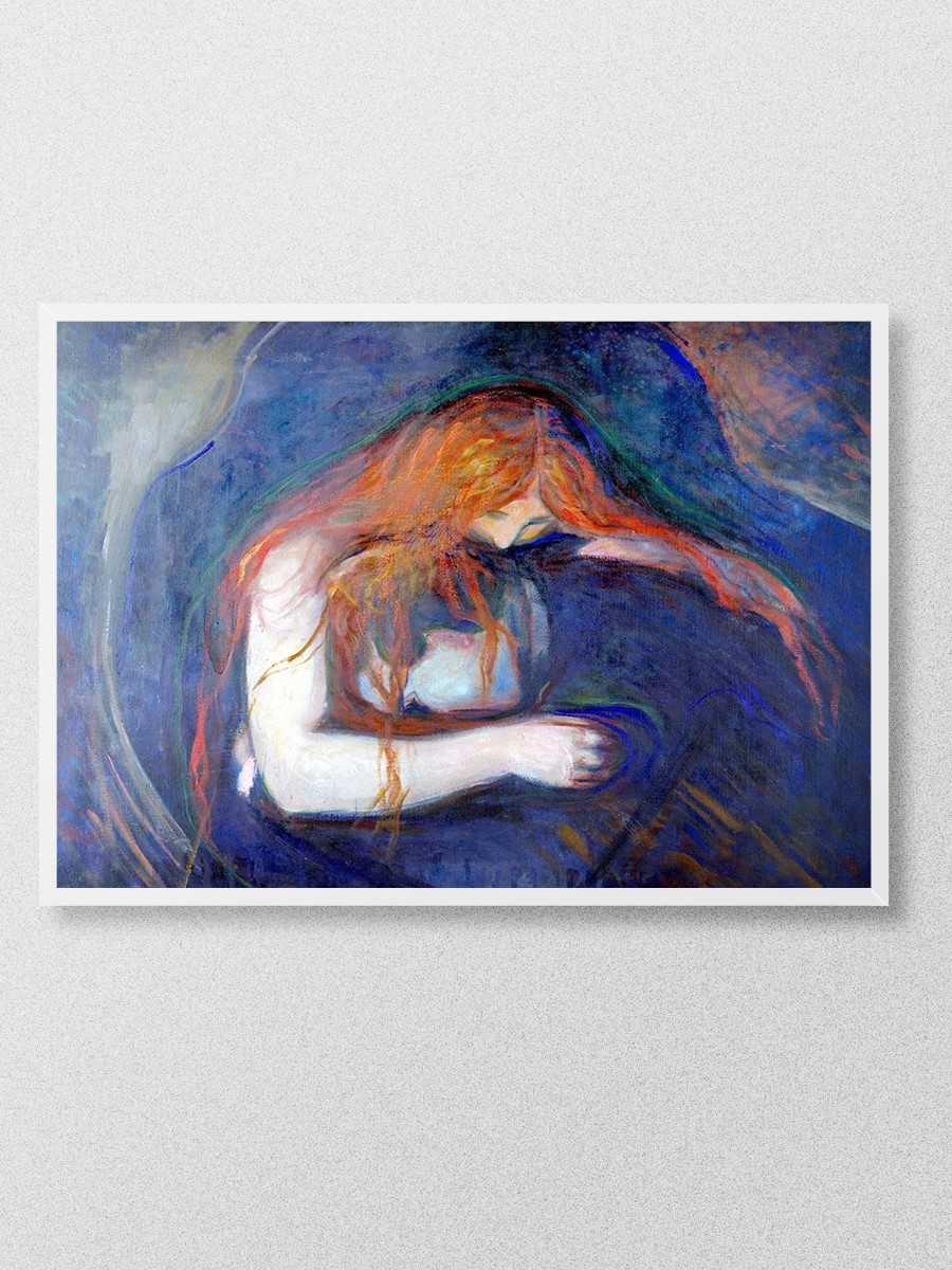 Edvard Munch Vampire Tablo Sanatsal Ünlü Ressam Poster Çerçevesiz Yüksek Kalite Poster