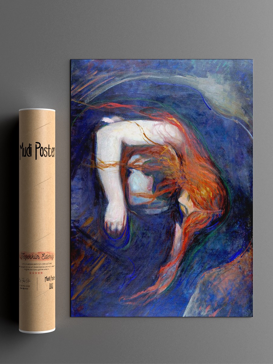 Edvard Munch Vampire Tablo Sanatsal Ünlü Ressam Poster Çerçevesiz Yüksek Kalite Poster