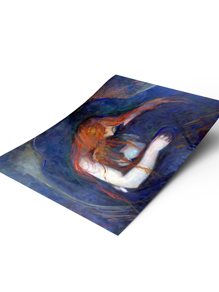 Edvard Munch Vampire Tablo Sanatsal Ünlü Ressam Poster Çerçevesiz Yüksek Kalite Poster