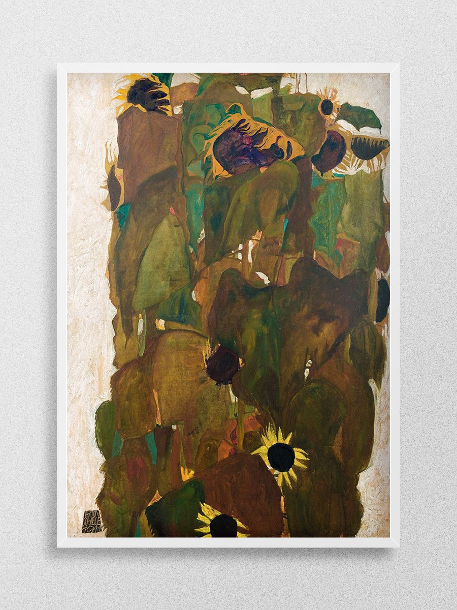 Egon Schiele Sunflowers Tablo Sanatsal Ünlü Ressam Poster Çerçevesiz Yüksek Kalite Poster