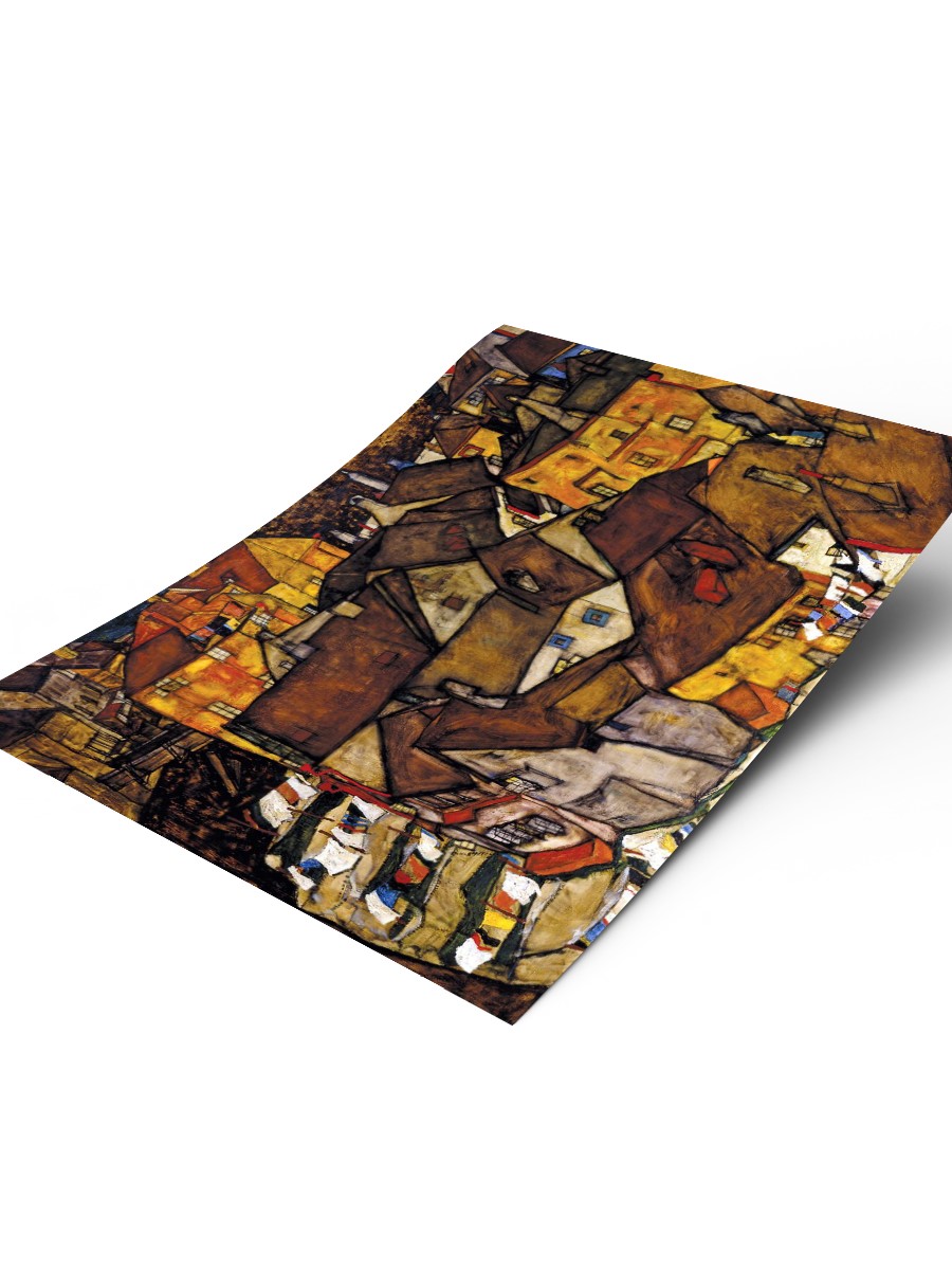Egon Schiele Yellow City Tablo Sanatsal Ünlü Ressam Poster Çerçevesiz Yüksek Kalite Poster