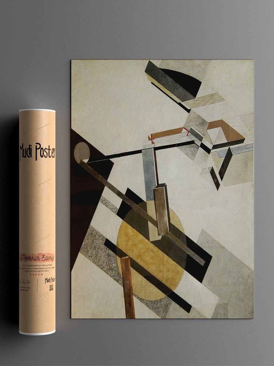 El Lissitzky Proun 19D Tablo Sanatsal Ünlü Ressam Poster Çerçevesiz Yüksek Kalite Poster