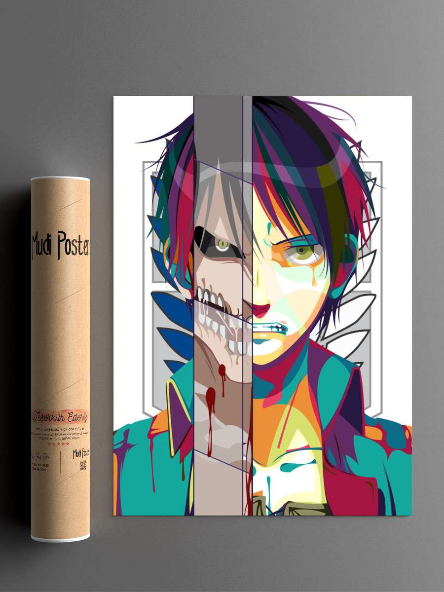 eren jaeger Anime Poster Çerçevesiz Yüksek Kalite Anime Duvar Poster