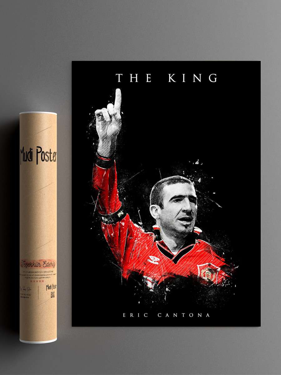 Eric Cantona Futbol Poster Çerçevesiz Yüksek Kalite Futbolcu Duvar Poster