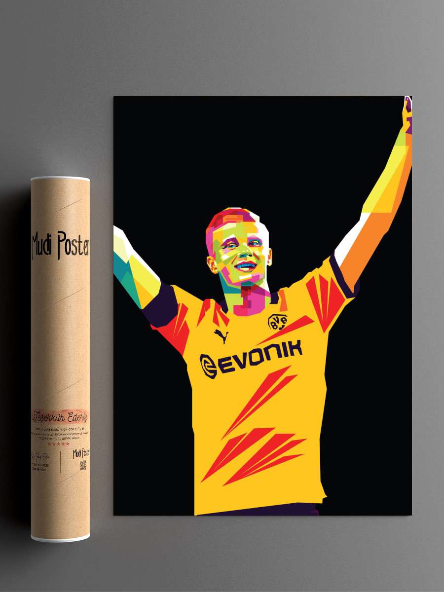 erling haaland Futbol Poster Çerçevesiz Yüksek Kalite Futbolcu Duvar Poster