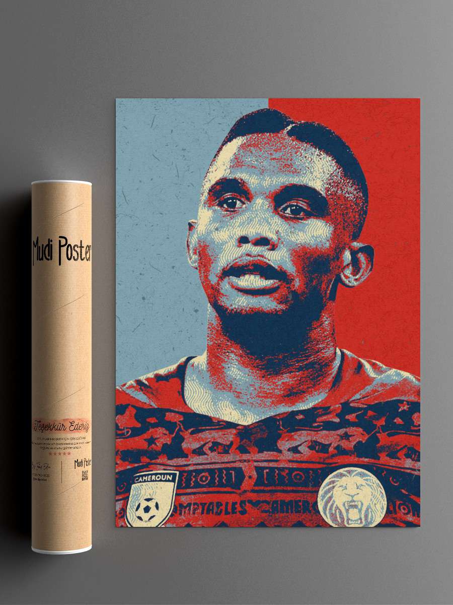etoo Futbol Poster Çerçevesiz Yüksek Kalite Futbolcu Duvar Poster