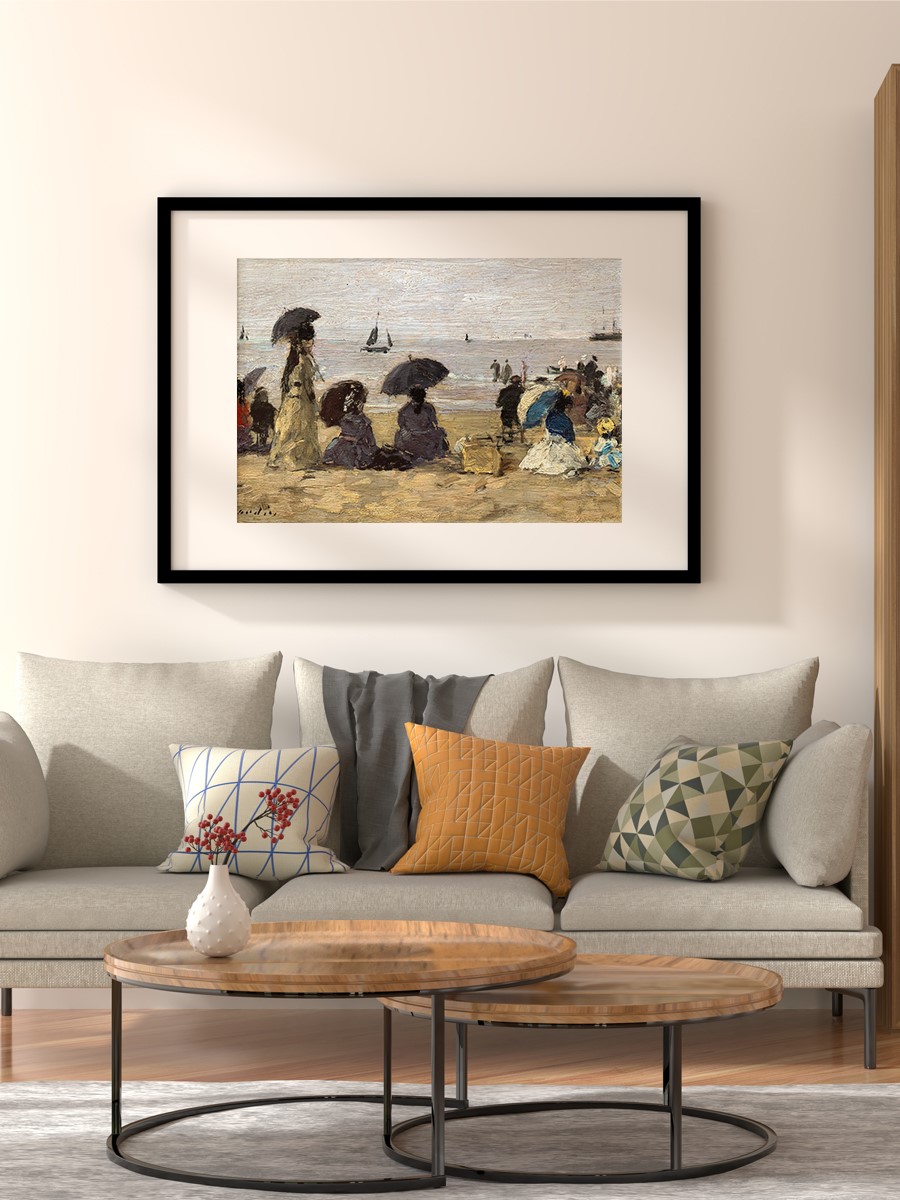 Eugene Boudin The Beach Tablo Sanatsal Ünlü Ressam Poster Çerçevesiz Yüksek Kalite Poster