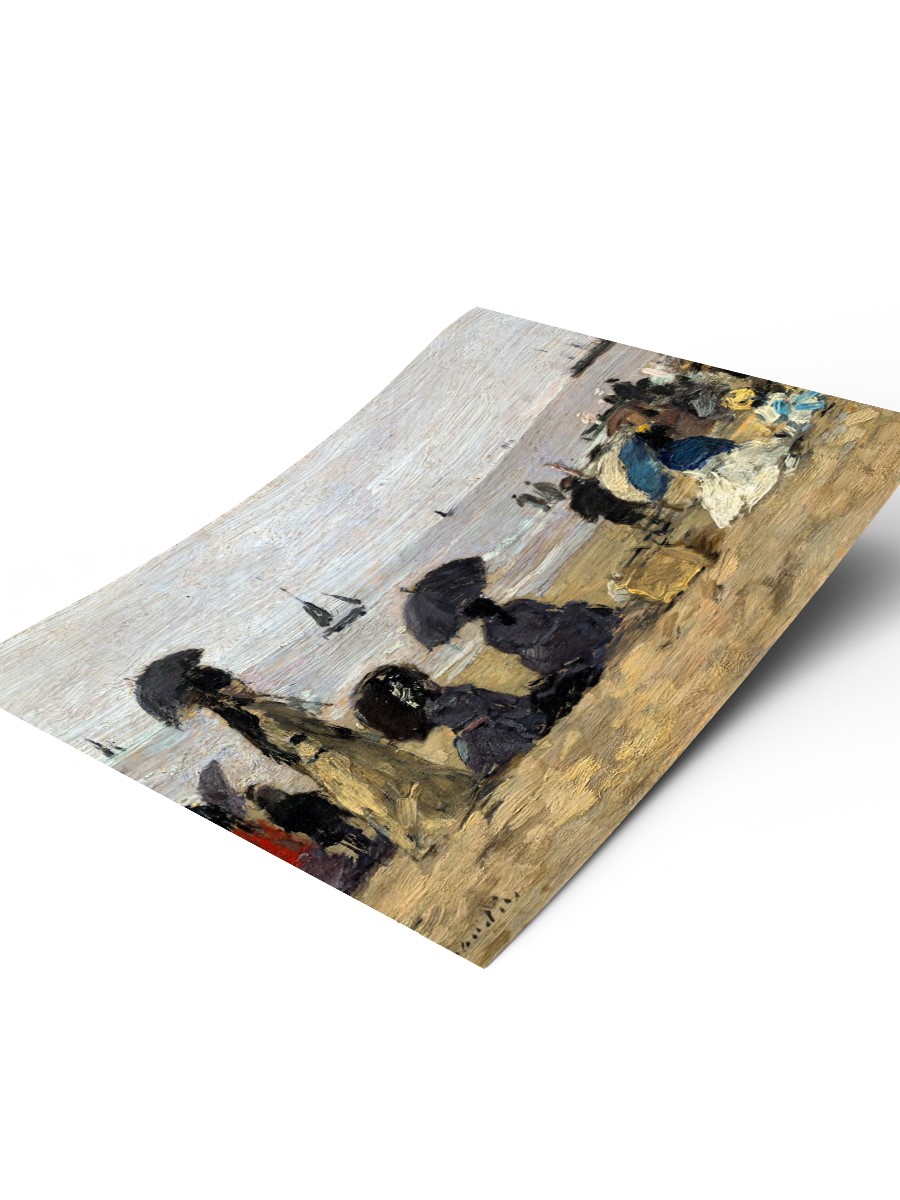 Eugene Boudin The Beach Tablo Sanatsal Ünlü Ressam Poster Çerçevesiz Yüksek Kalite Poster
