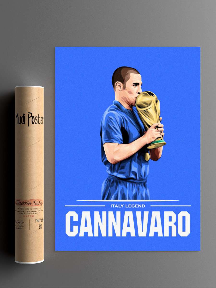 Fabio Cannavaro Futbol Poster Çerçevesiz Yüksek Kalite Futbolcu Duvar Poster