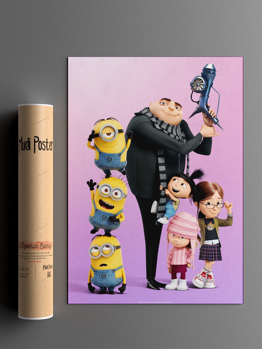 Family and Minions Poster, Çerçevesiz Tv Film Poster