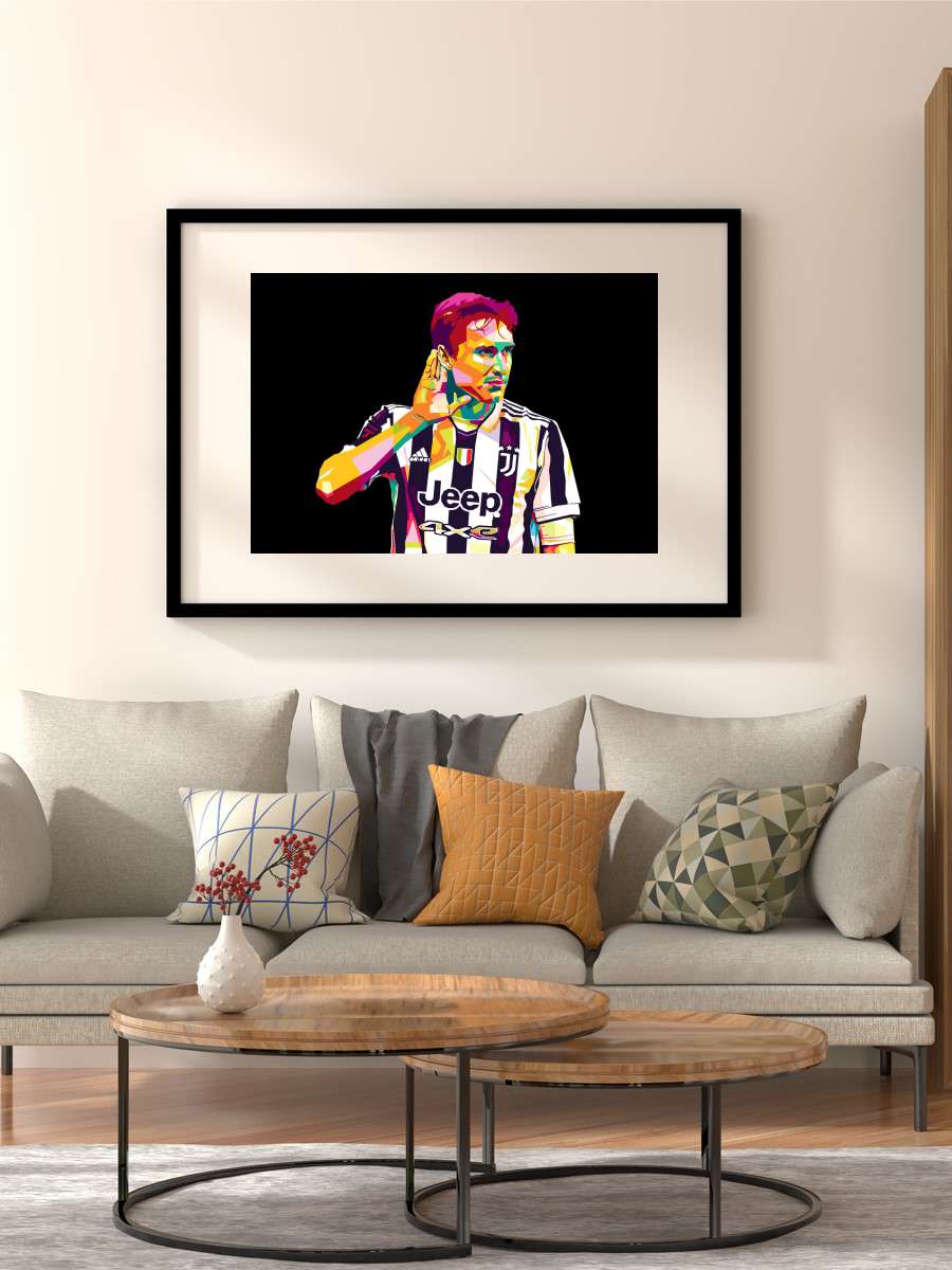 federico chiesa in wpap Futbol Poster Çerçevesiz Yüksek Kalite Futbolcu Duvar Poster