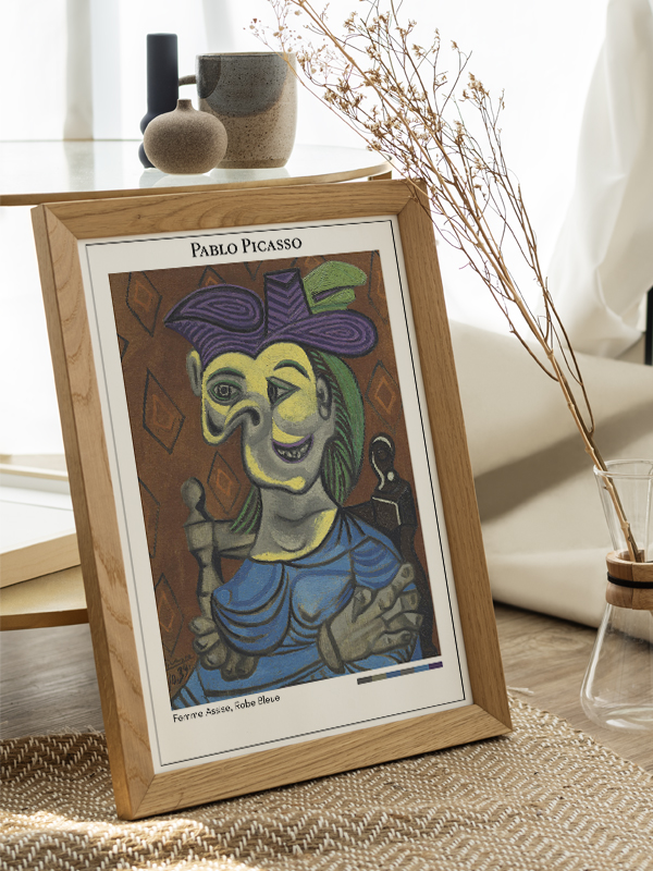 Pablo Picasso Femme Assise, Robe Bleue Poster