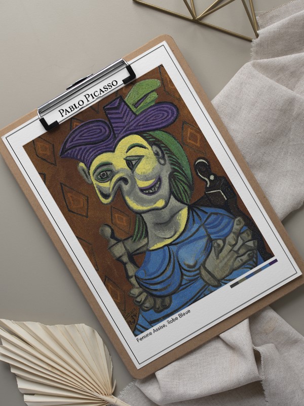 Pablo Picasso Femme Assise, Robe Bleue Poster
