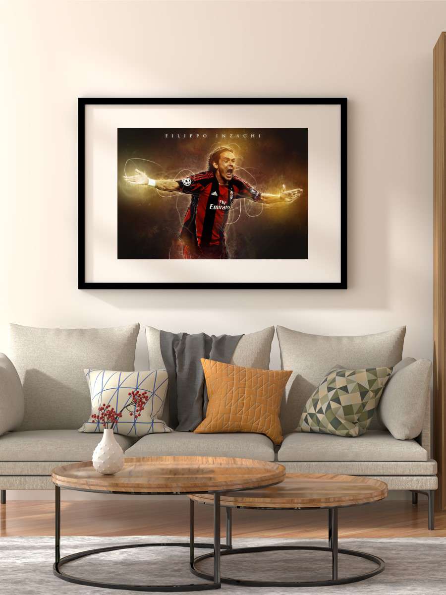 Filippo Inzaghi Futbol Poster Çerçevesiz Yüksek Kalite Futbolcu Duvar Poster