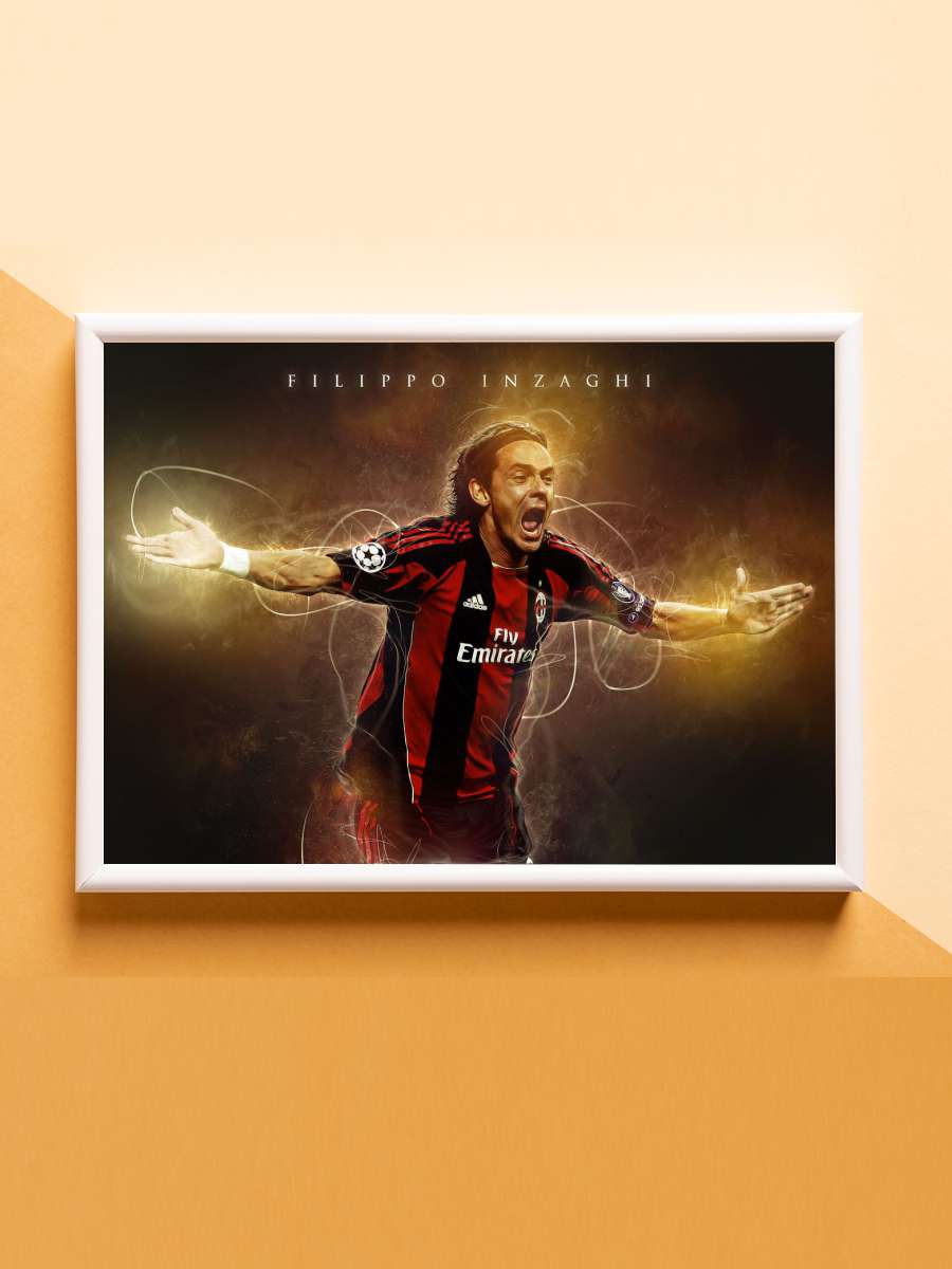 Filippo Inzaghi Futbol Poster Çerçevesiz Yüksek Kalite Futbolcu Duvar Poster
