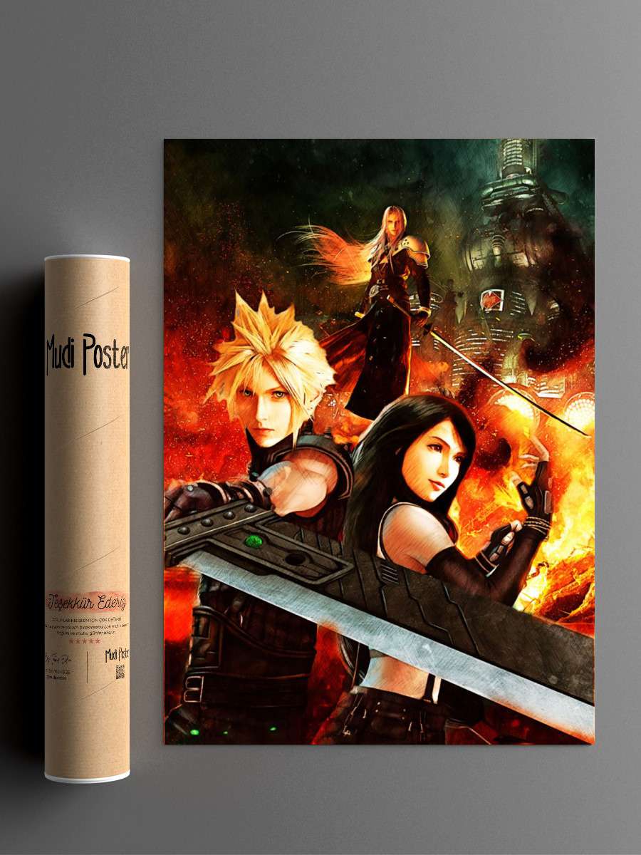 Final Fantasy Anime Poster Çerçevesiz Yüksek Kalite Anime Duvar Poster