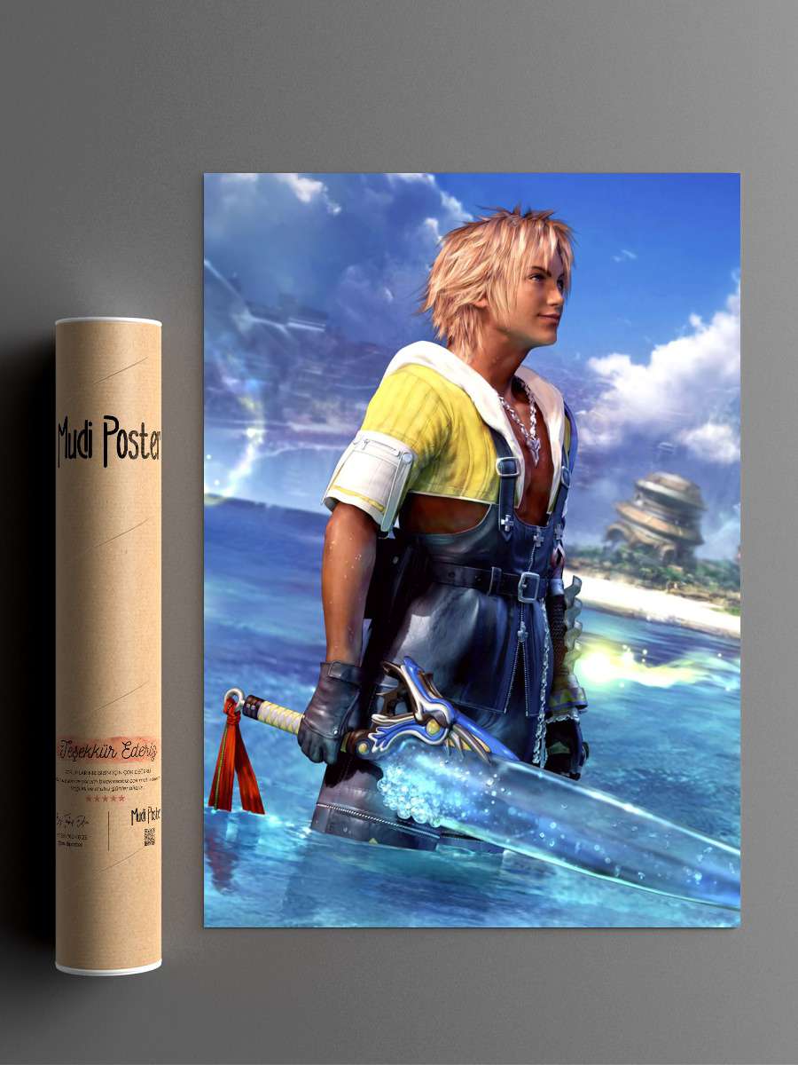 Final Fantasy X Tidus Anime Poster Çerçevesiz Yüksek Kalite Anime Duvar Poster