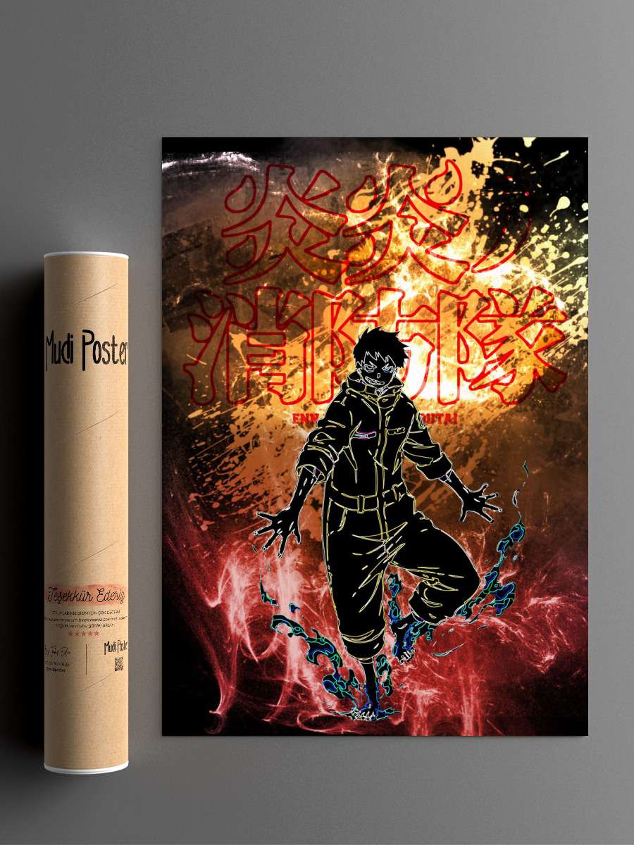 Fire Foot Awakening Anime Poster Çerçevesiz Yüksek Kalite Anime Duvar Poster