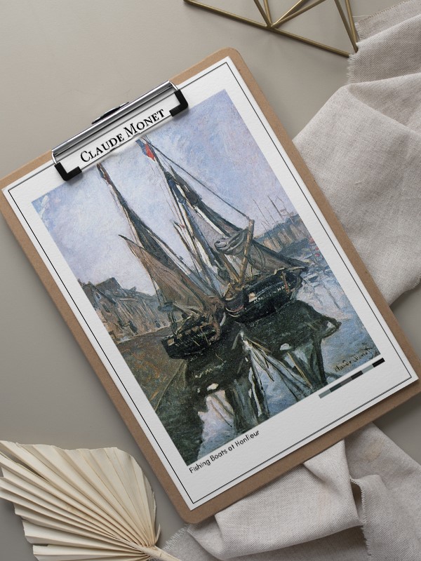 Claude Monet Fishing Boats at Honfleur Poster